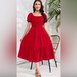 Elegant Red Summer Dress NWOT Size Small
